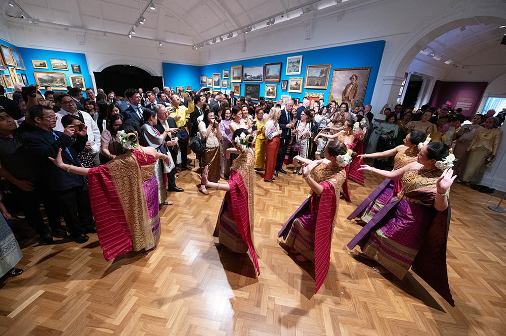 Colourfully dressed traditional Thai dancers perform at the National Thai Day event in 2023 in Sydney, NSW.