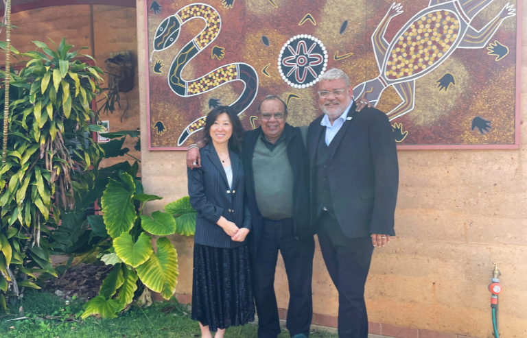 CEO of Charter Australia, Ming Chen stands alongside the Booroongen Djugun management team after her visit to confirm their partnership in aged care training.