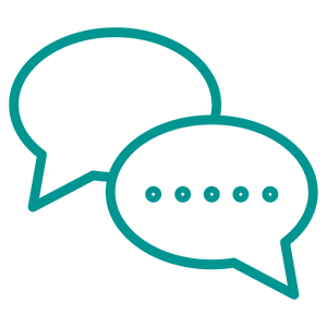 chat bubble bluw icon