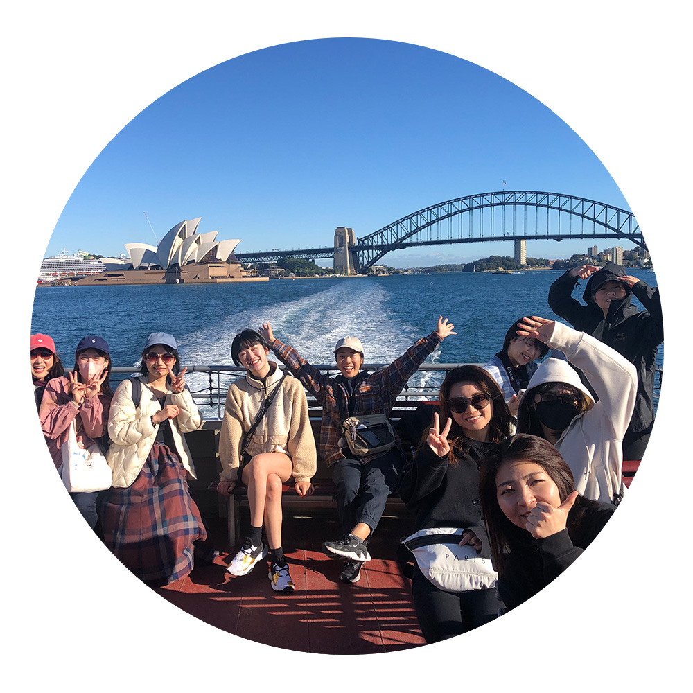 Japanese students enjoy a ferry ride in Sydney, NSW on their study and work program.