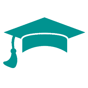 grad cap icon blue